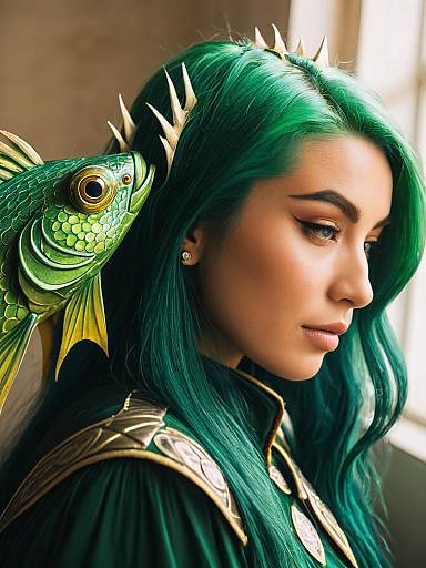 Woman in Green Dragon Costume