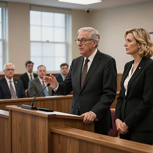 Dramatic Courtroom Scene with Witnesses