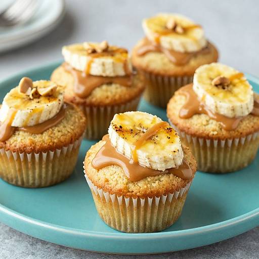 Golden Banana Muffins with Caramel Drizzle
