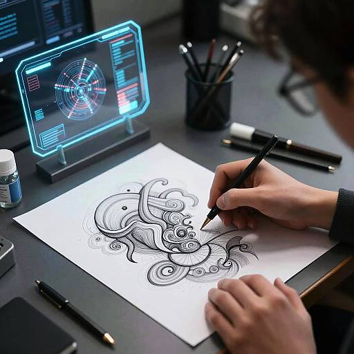 Cyberpunk AI Drawing Studio