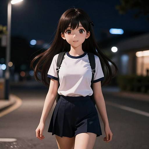 Photorealistic Nighttime Outdoor Portrait