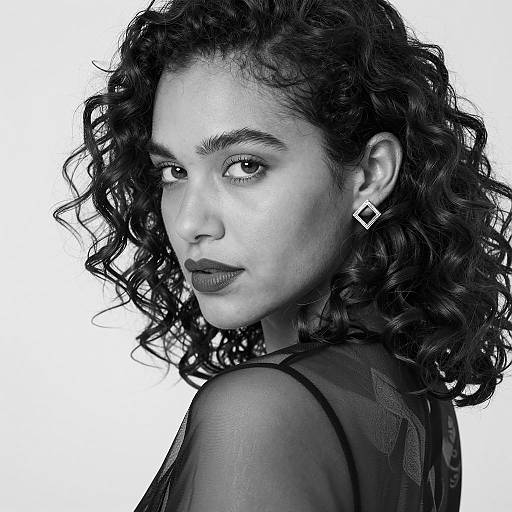 Elegant Black and White Portrait of Woman