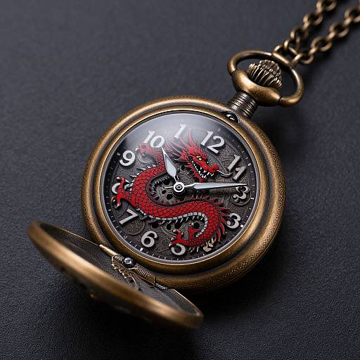 Vintage Steampunk Dragon Pocket Watch
