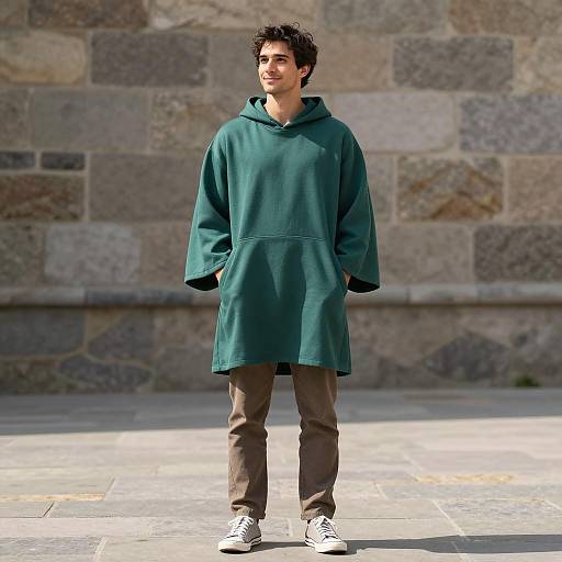 Photorealistic Male in Teal Cloak