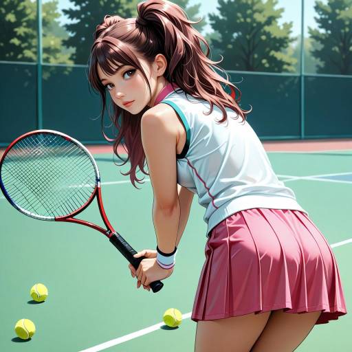 Tennis Enthusiast with Twintails and Blush