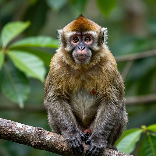 Realistic Monkey on Jungle Branch