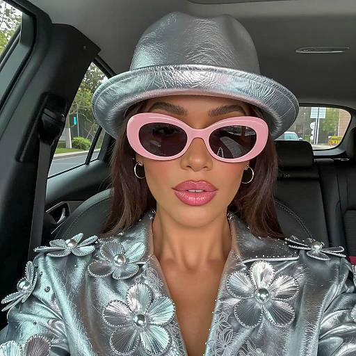 Stylish Woman with Metallic Fashion Statement