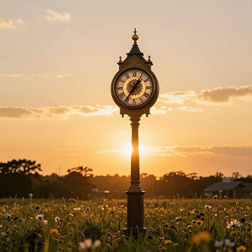 Ethereal Clock Tower at Sunset