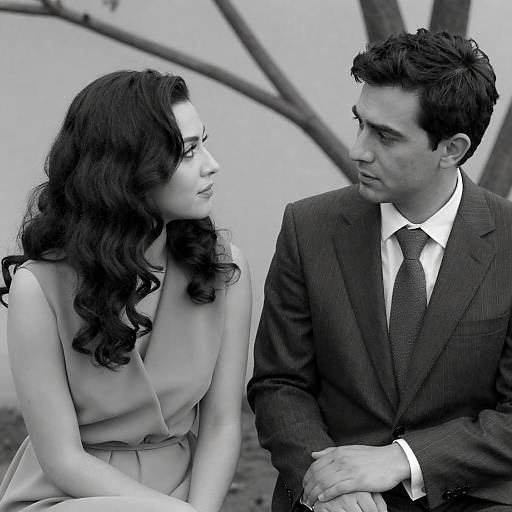 Timeless Black-and-White Couple Portrait