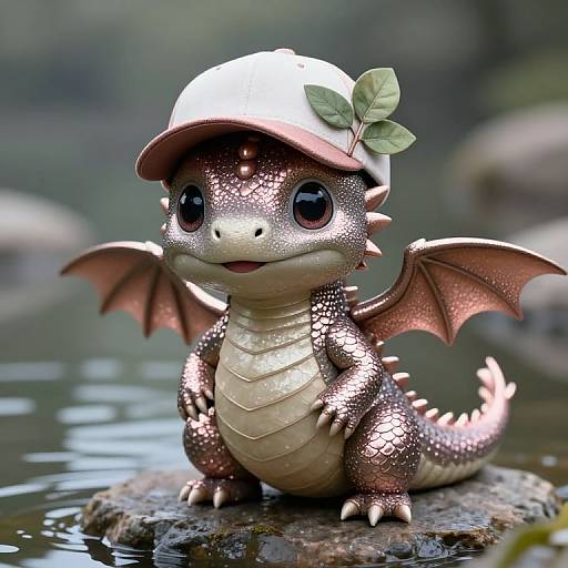 Cute Baby Dragon with Metallic Scales