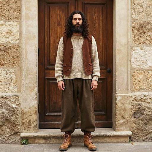 Confident Man in Rustic Outdoorsy Style