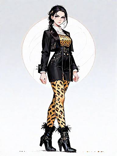 Edgy Street Style Girl in Leopard Print