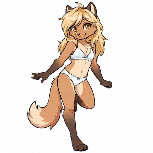 Sun-Tanned Woman in Underwear Pose
