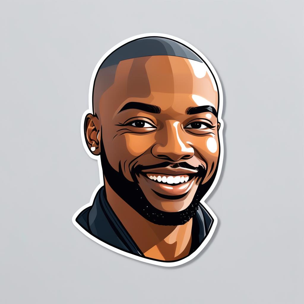 Modern Black Man Sticker Illustration Design