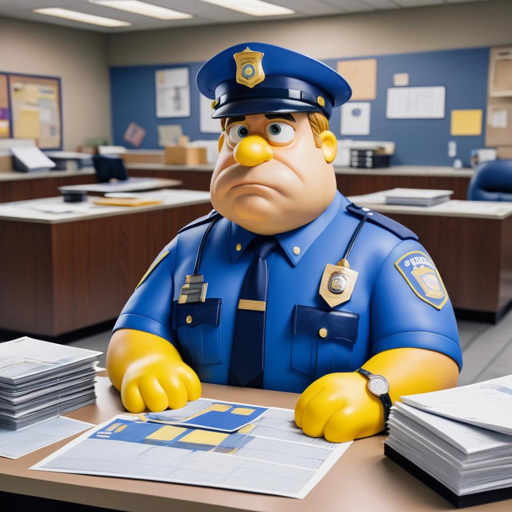 Lost Chief Wiggum in Police Station