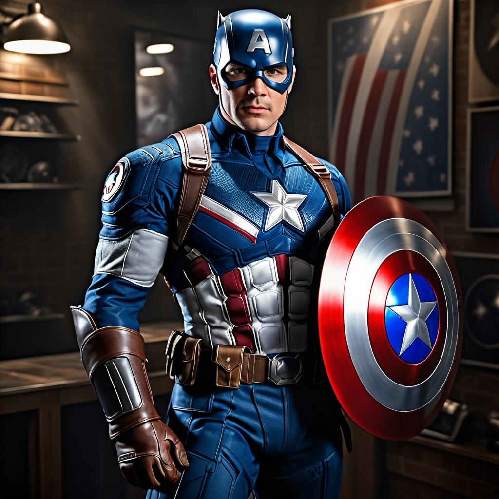 Photorealistic Captain America in Action