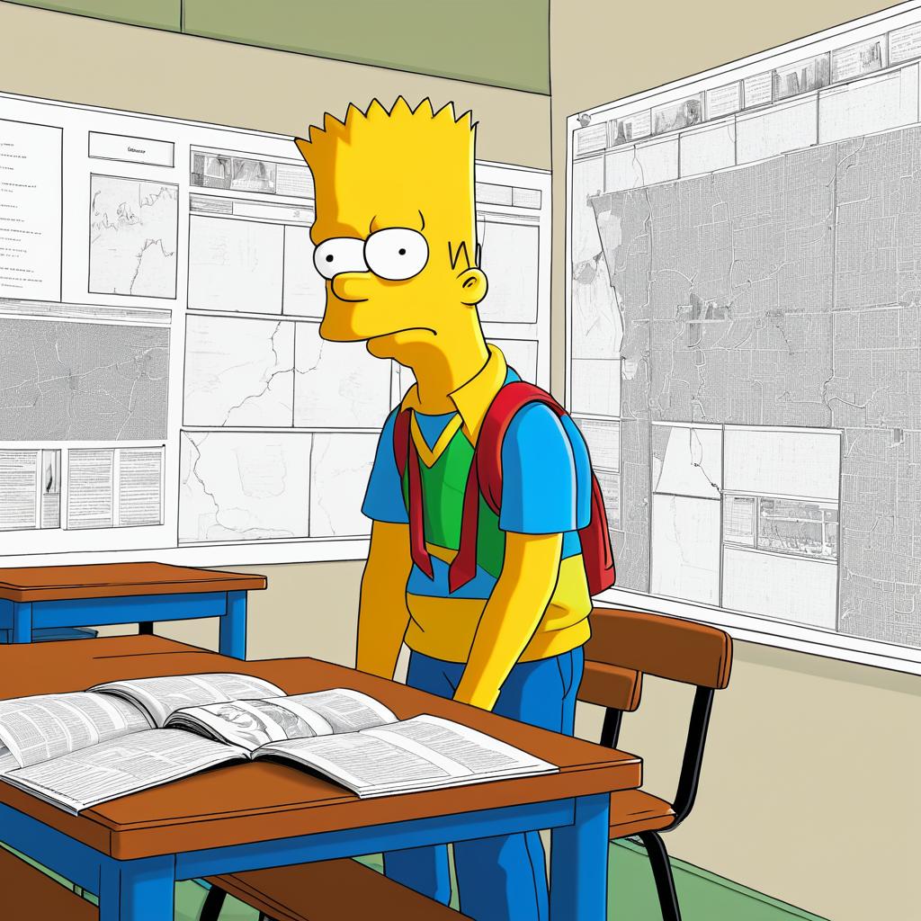 Bart Simpson's Hilarious History Class Struggle