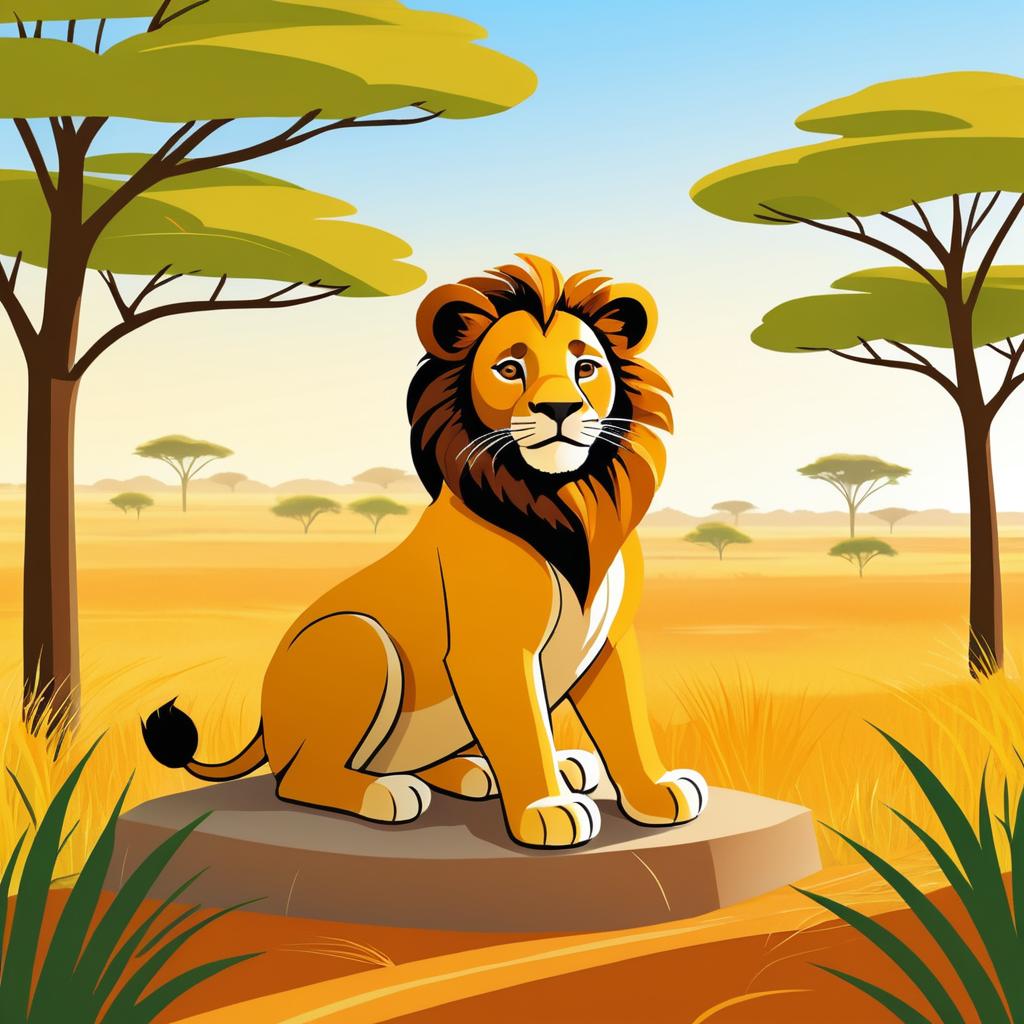 Playful Lion Illustration for Kids