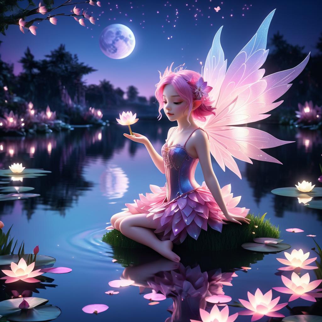 Mystical Fairy by the Twilight Lake