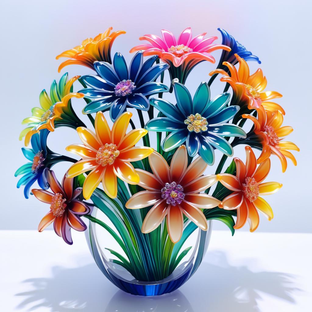 Hyperrealistic Resin Flower Bouquet Design