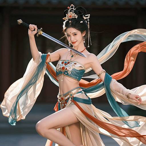 Seductive Ancient Chinese Warrior Portrait