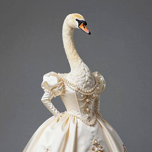 Anthropomorphic Swan Politician Portrait