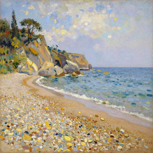 Impressionist Secluded Cove Scene