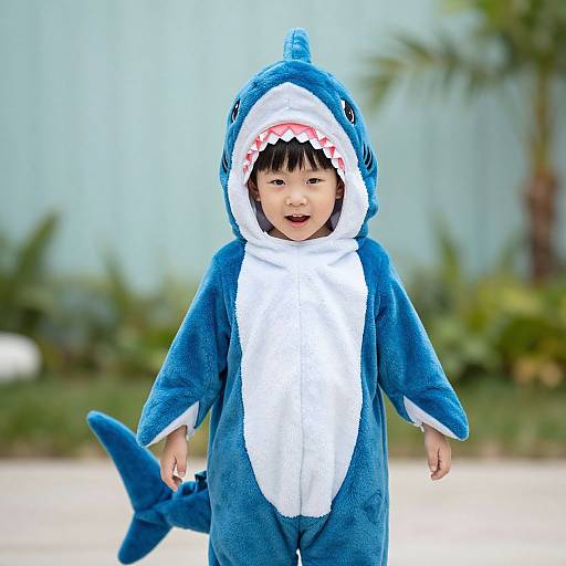 Young Boy in Shark Narwhal Costume
