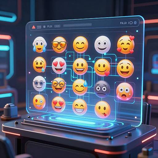 Futuristic AI Emoji Generator Interface