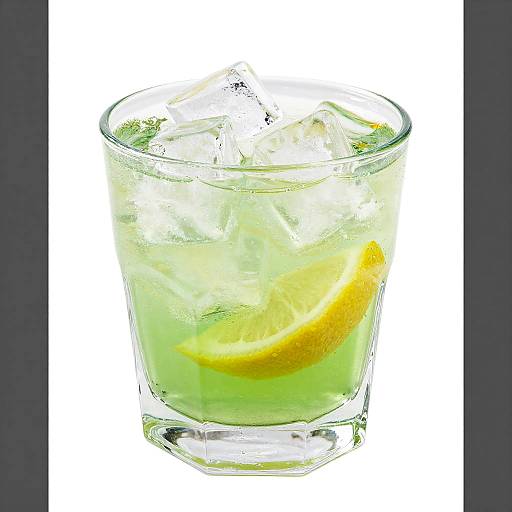 Hexagonal Glass with Lemon Cocktail