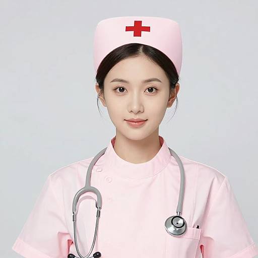Female Nurse in Pink Uniform