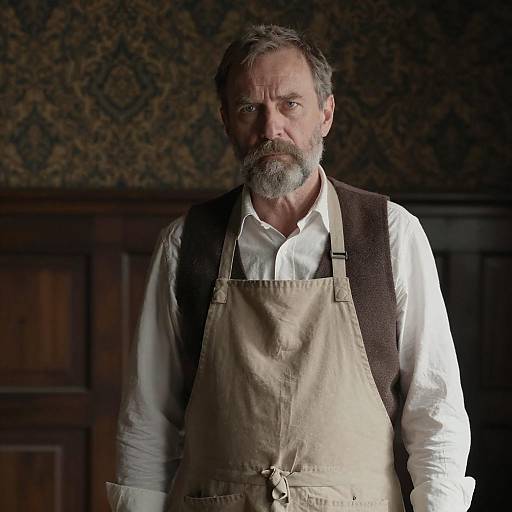 Serious Older Man in Vintage Room