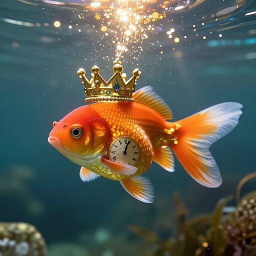 Regal Goldfish with Clock Face