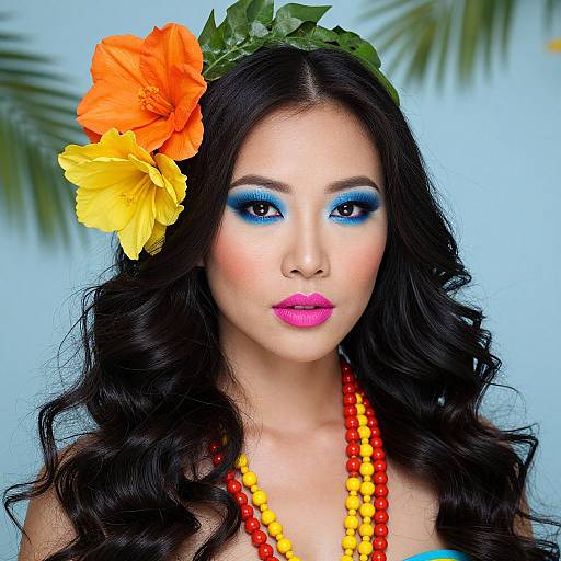 Tropical Portrait of Asian Woman