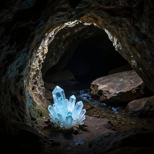 Glowing Crystal Cave Chamber