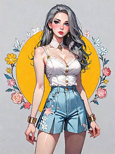 Bohemian Chic: Realistic Woman Portrait