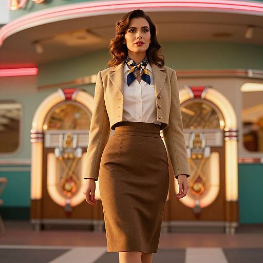 Retro Vintage Fashion at Neon Diner