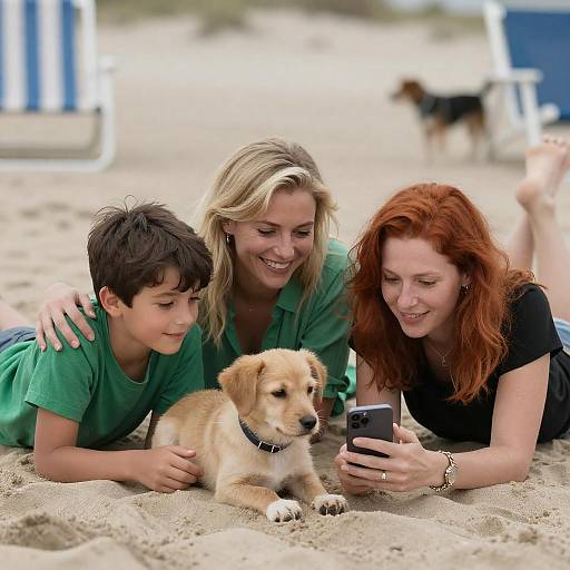 Family Beach Day with Small Dog