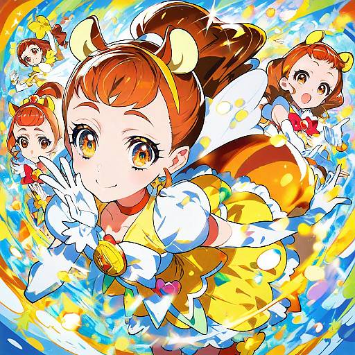 Illustration of Arisugawa himari, kirakira precure a la mode in the style of Mika pikazo