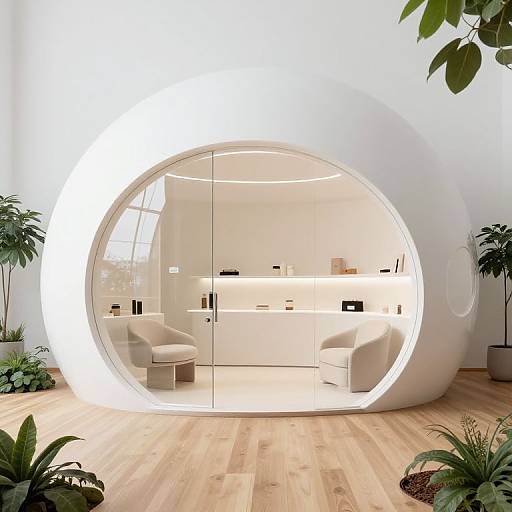 Futuristic Minimalist Spherical Shop Design