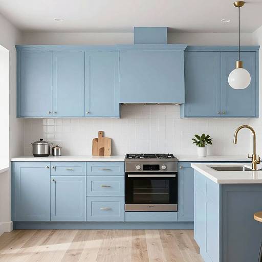Serene Pastel Blue Kitchen Design