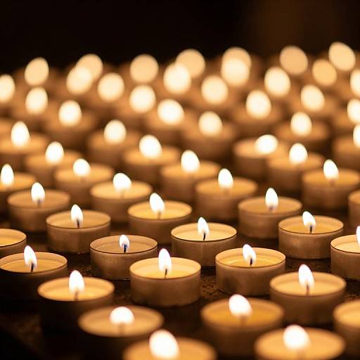 9-11 Memorial Candles at Night