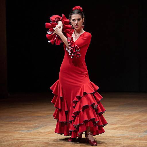 Dramatic Flamenco Dancer in Red