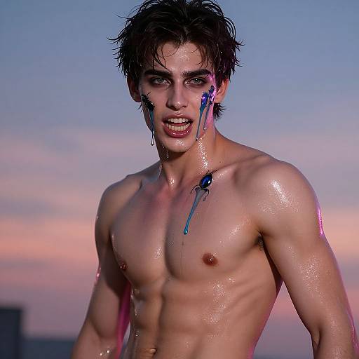 Handsome Roman in Neon Victorian Style