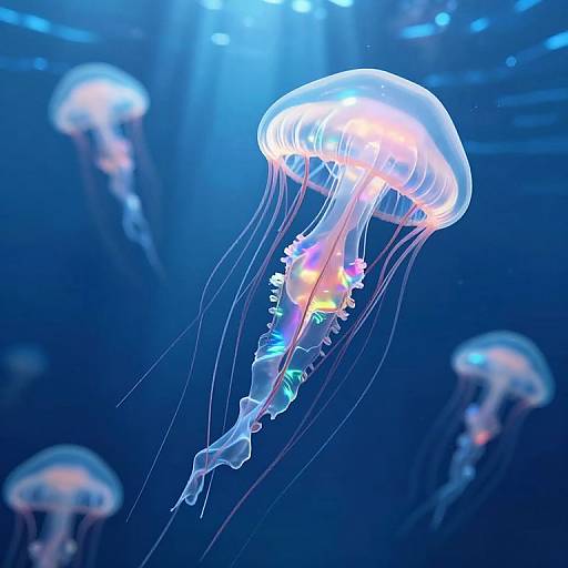 Ethereal 3D Jellyfish in Ocean