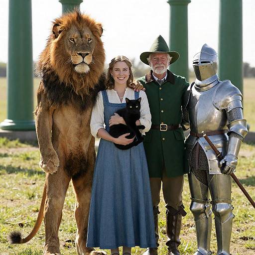 Characters in a Sunny Green Field