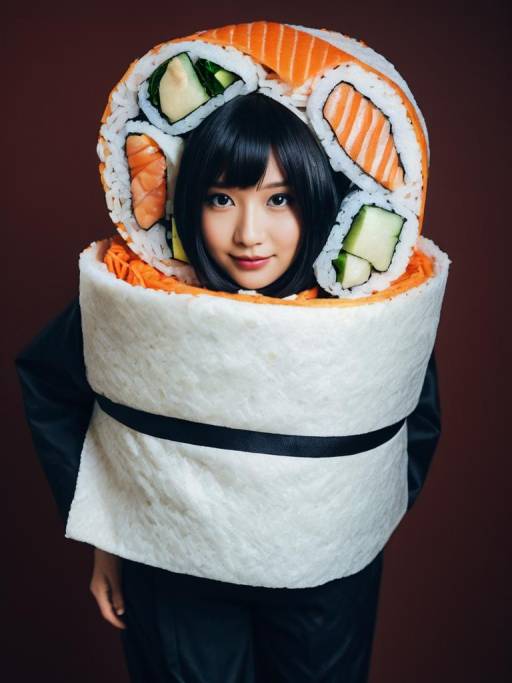 Woman in Sushi Roll Costume