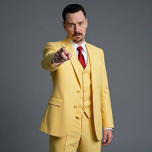 Male Character in Yellow Formal Suit