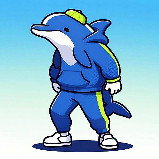 Synthetic Dolphin Street Poet Illustration