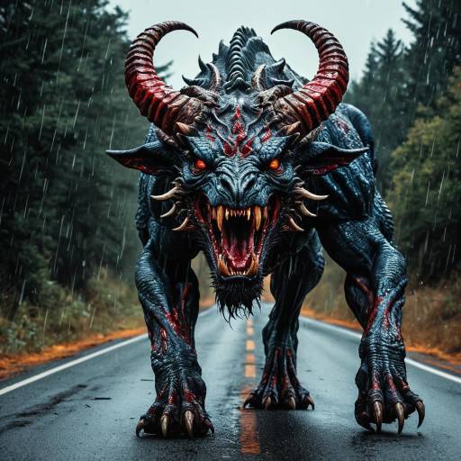 Giant Fanged Chimera on Road